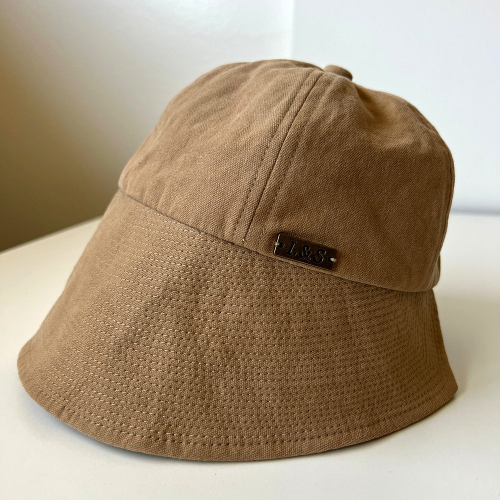 L&S Japanese Outdoor Travel Sun Hat Wide Brim Beige Adjustable 56-58cm
